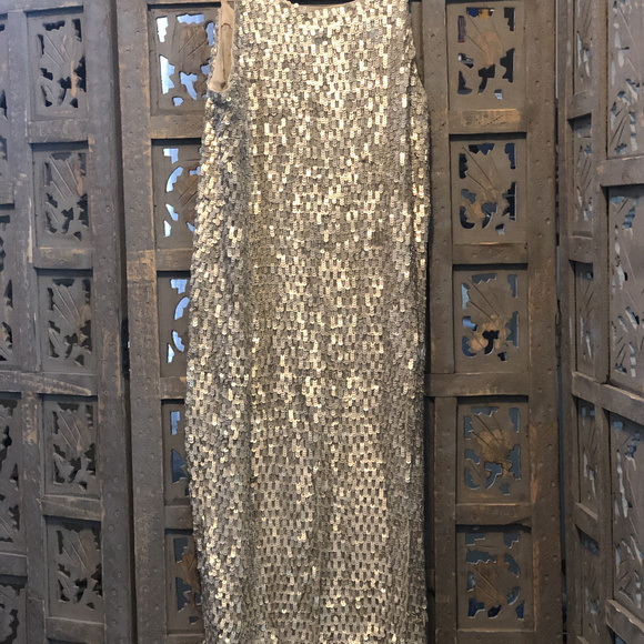 All Saints Silver Sequin Slip Dress - Picture 3 of 4